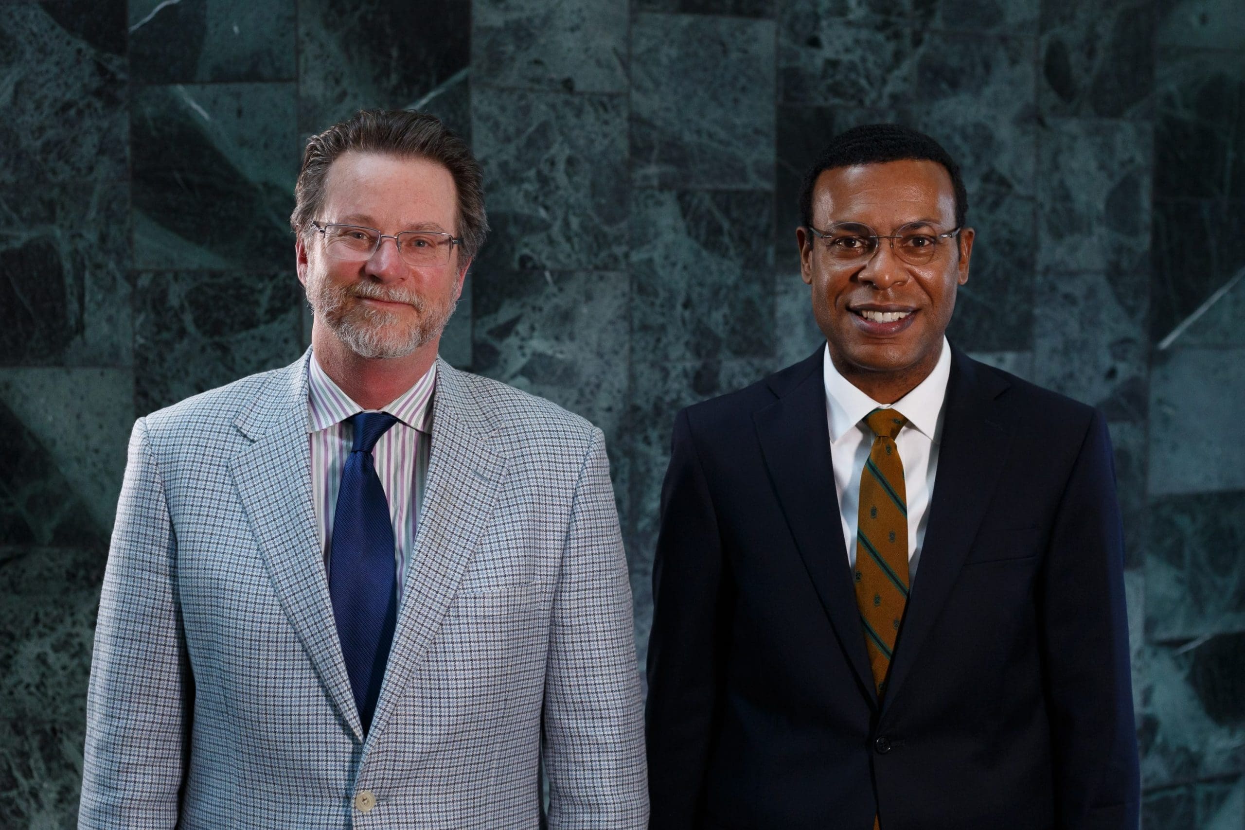 Dr. Joel A. English, Executive Vice President of Aviation Institute of Maintenance, Centura College, & Tidewater Tech (ACT) Left and Dr. Kenneth Alexander Norfolk Mayor right